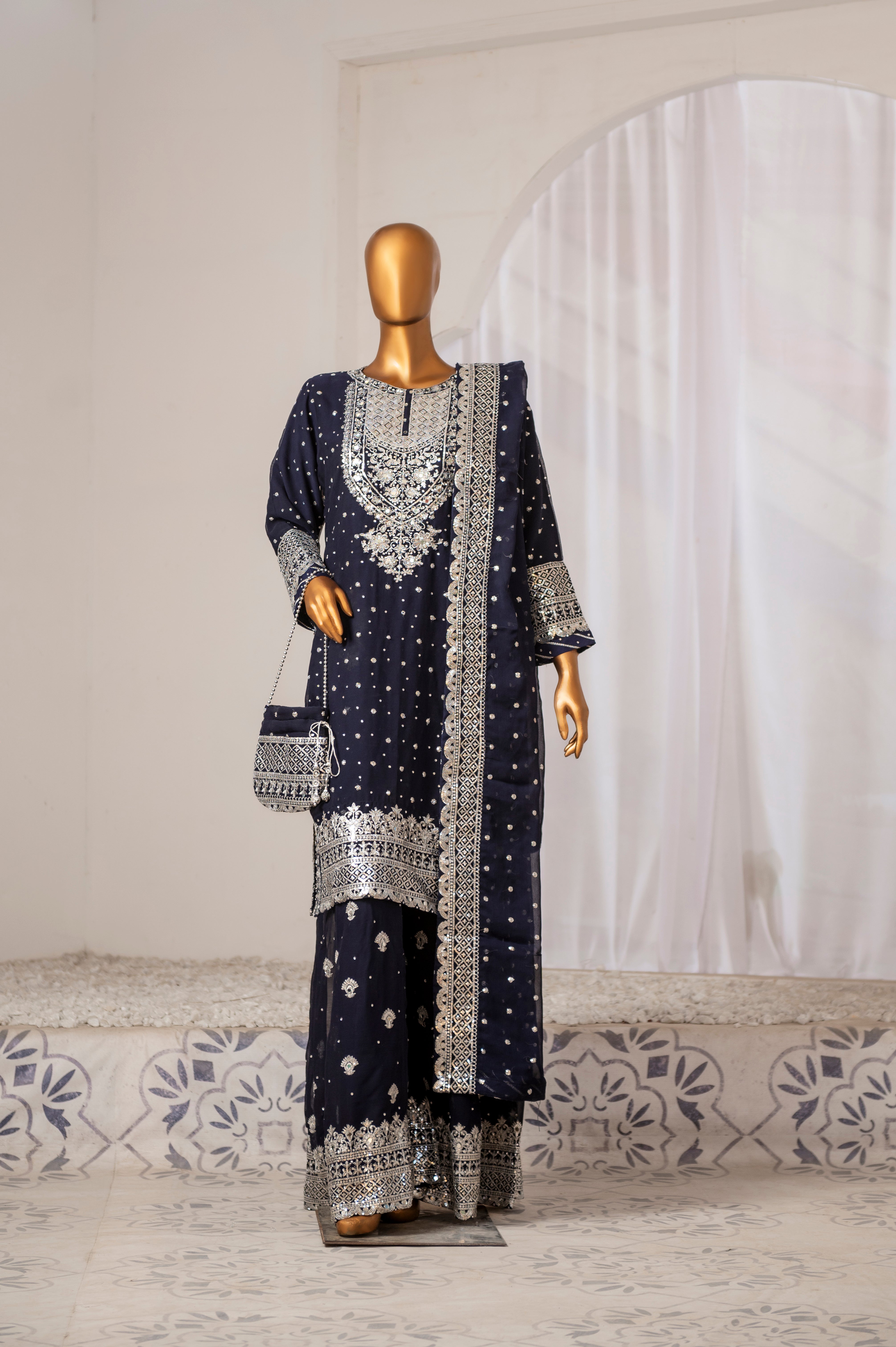 Mah-Jabeen - Navy Blue