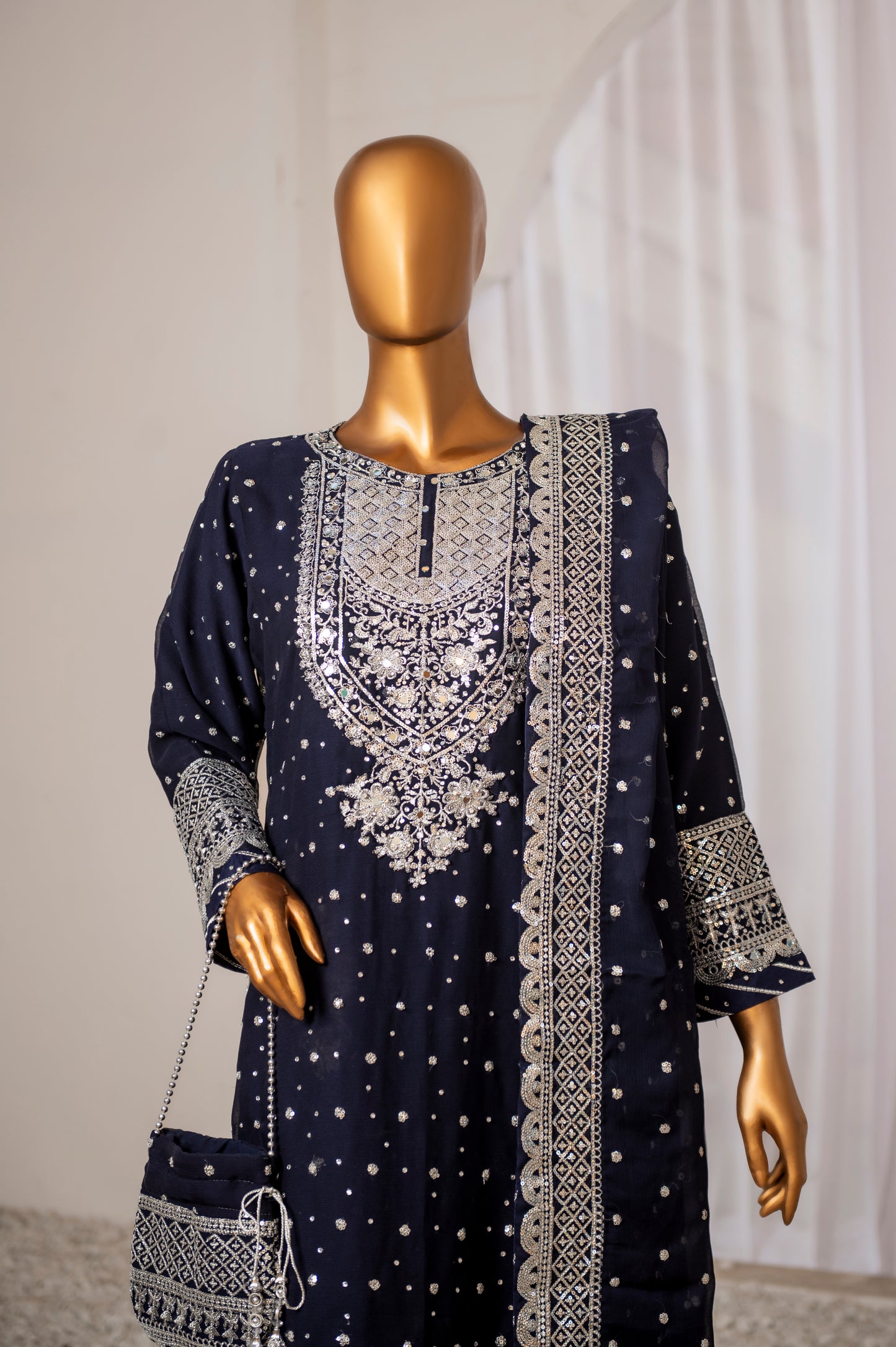 Mah-Jabeen - Navy Blue