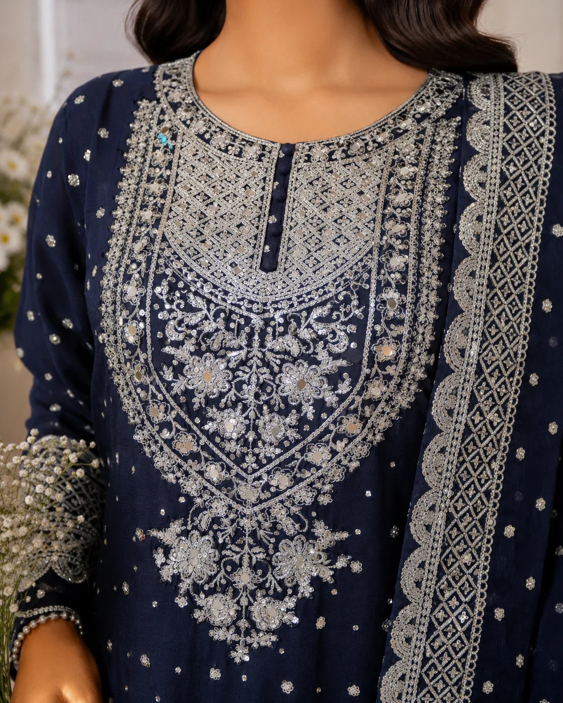 Mah-Jabeen - Navy Blue